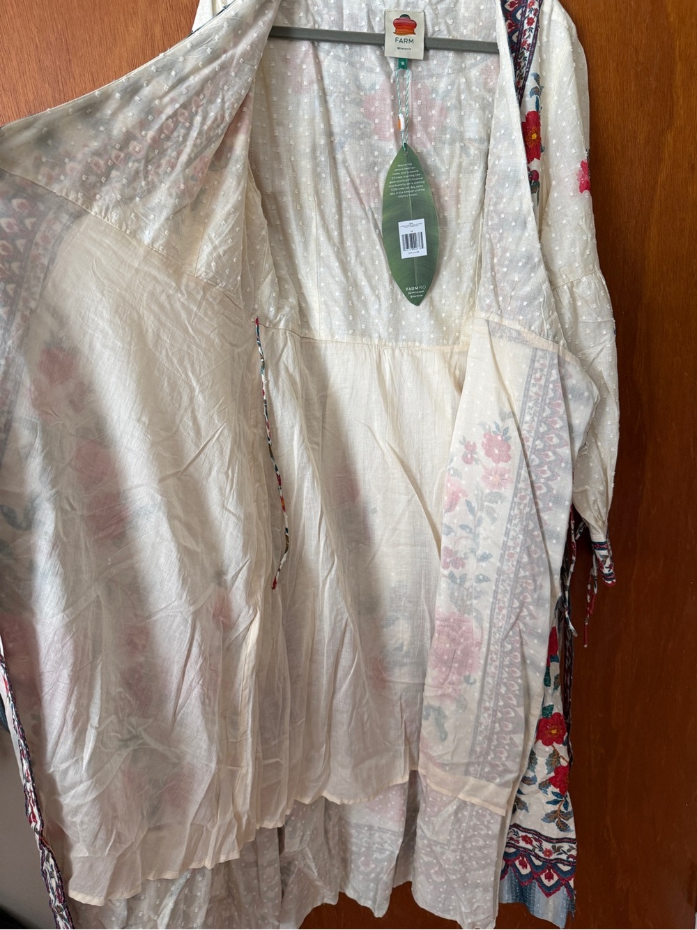 NWT FARM Rio Mosaic Garden Floral Midi Wrap Dress in Sand Multicolor - Size M - Picture 12 of 16